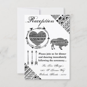 3.5x5 Reception Card Boho Buffalo Tribal Pattern B