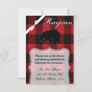 3.5x5 Reception Card Red Buffalo Plain Bear Black