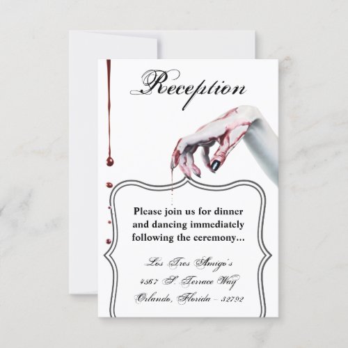 35x5 Reception Card zombie blood drip vampire Got