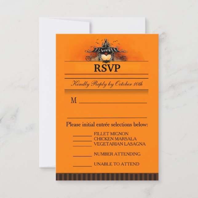 3.5x5 RSVP Card - Menu Selections - Halloween Love (Front)