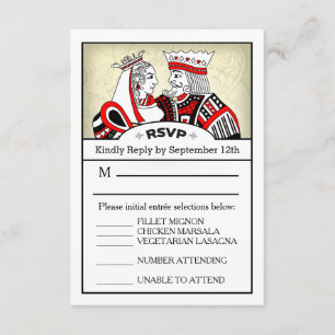 3.5x5 RSVP Menu Card - King & Queen Playing Card