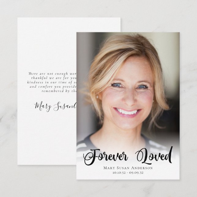 3.5x5 Simple Photo Funeral Thank You Card (Front/Back)