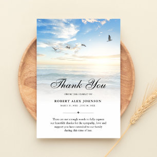 3.5x5 Thank You Beach Funeral Photo Sympathy Card