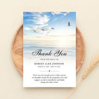3.5x5 Thank You Beach Funeral Photo Sympathy Card