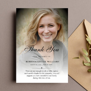 3.5x5 Thank You Custom Funeral Photo Sympathy Card