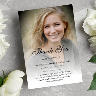 3.5x5 Thank You Custom Funeral Photo Sympathy Card