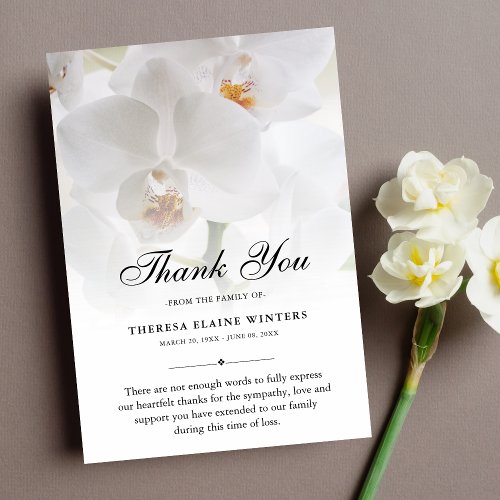 35x5 Thank You Orchid Funeral Photo Sympathy