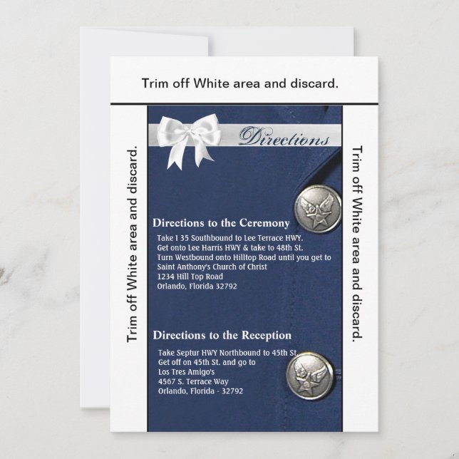 3.5x6 Directions Card Air Force Class A Uniform (Front)