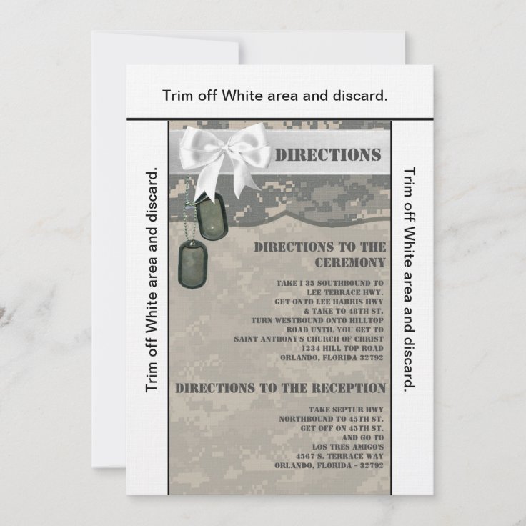 3.5x6 Directions Card ARMY ACU Uniform Camo Camouf Zazzle