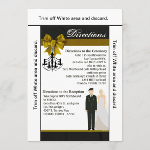3.5x6 Directions Card ARMY Uniform Groom Bride Sol