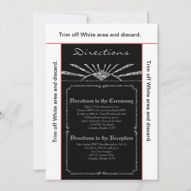 3.5x6 Directions Card Art Deco Roaring 20s GATSBY (Front)