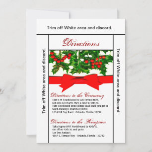 3.5x6 Directions Card Baughs Holly Berry Christmas