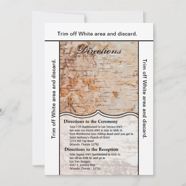 3.5x6 Directions Card country barn wood lace trim (Front)