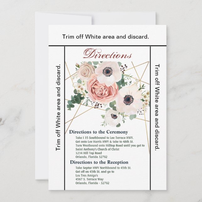 3.5x6 Directions Card Geometric Garden Rose Anemon (Front)