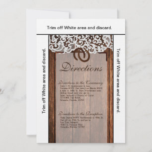 3.5x6 Directions Card Horse Shoes on Barn Wood Lac