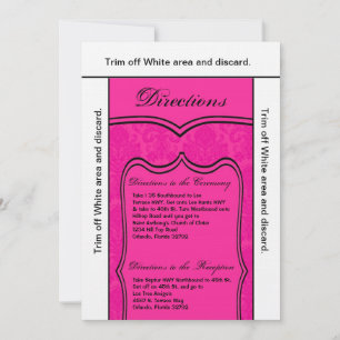 3.5x6 Directions Card Hot Pink Damask