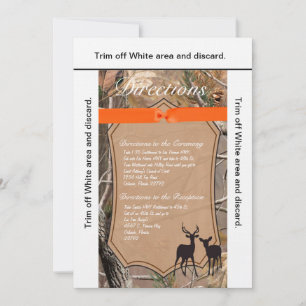 3.5x6 Directions Card Hunters Camo Camoflauge Deer