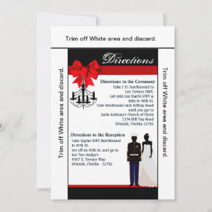 3.5x6 Directions Card Marine Uniform Groom Bride
