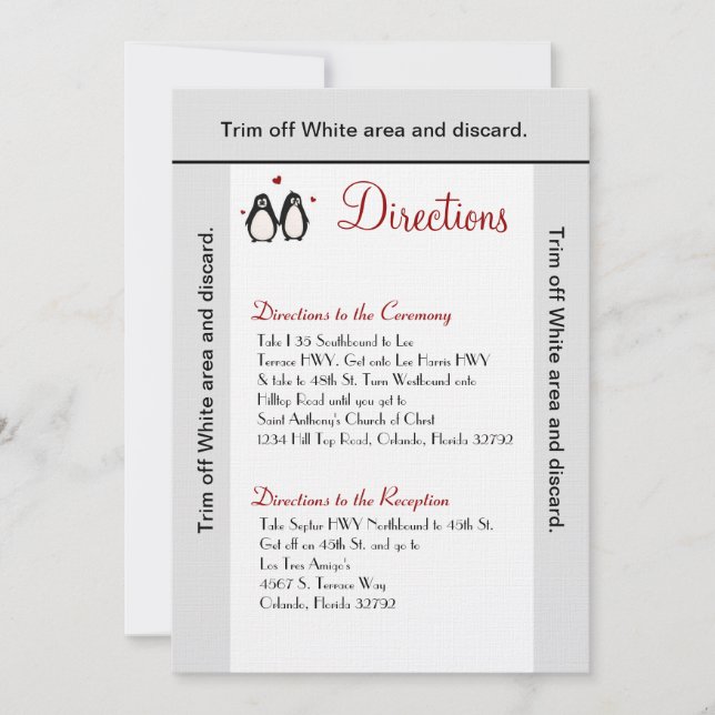 3.5x6 Directions Card Penguin Love Coup (Front)