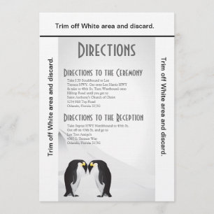 3.5x6 Directions Card Penguins Mate for Life Gray