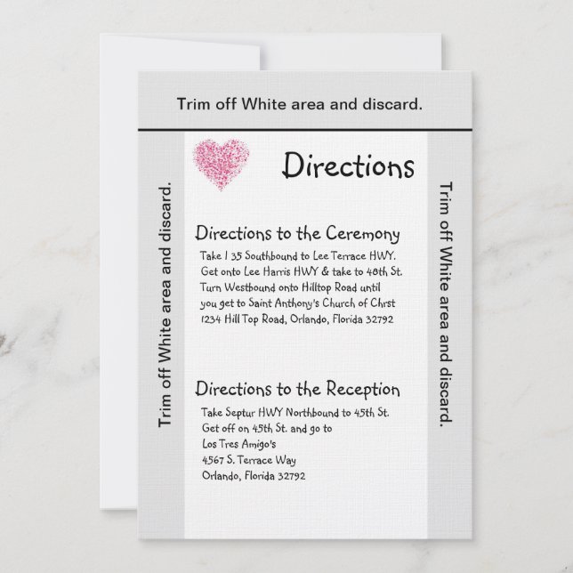 3.5x6 Directions Card Pink Floral Petal (Front)