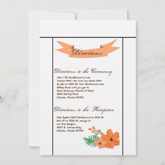 3.5x6 Directions Card Spring Hibiscus Flower Hawai (Front)