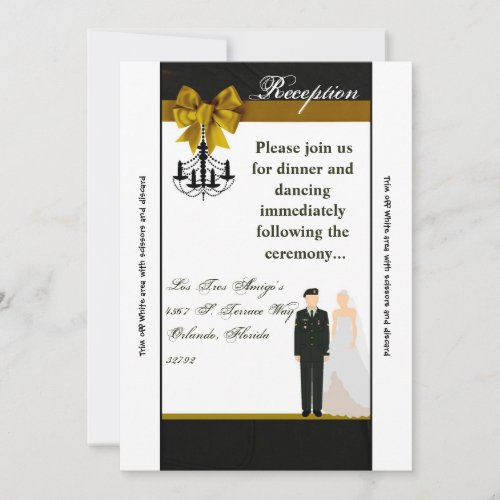 35x7 Reception Card ARMY Uniform Groom Bride Sold