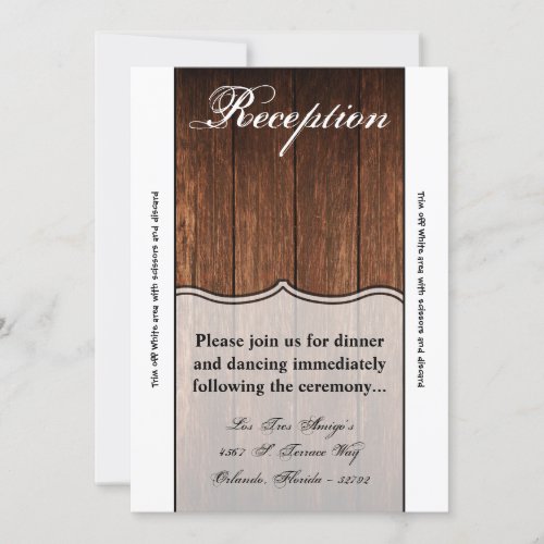 35x7 Reception Card Barn Wood Country Rustic