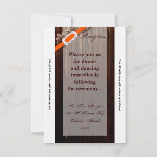 3.5x7 Reception Card Barn Wood Diamond Ribbon Band