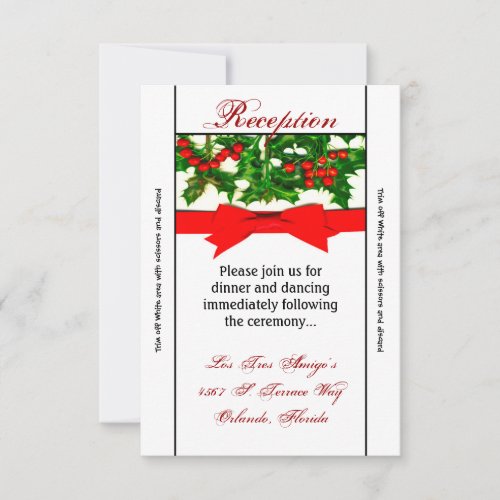 35x7 Reception Card Baughs of Holly Berry Christm