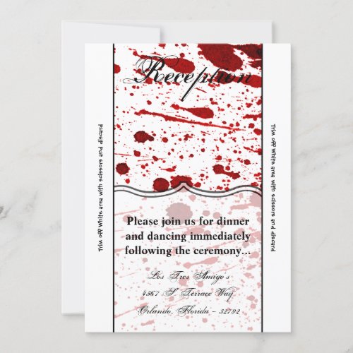 35x7 Reception Card Blood Splatter Vampire Gothic