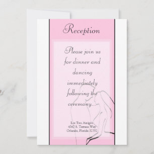 3.5x7 Reception Card Bride & Groom Pink