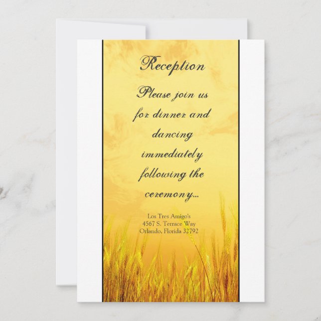 3.5x7 Reception Card Country Hay Sunset (Front)