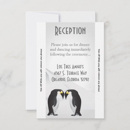 35x7 Reception Card Country Penguin Mate for Life