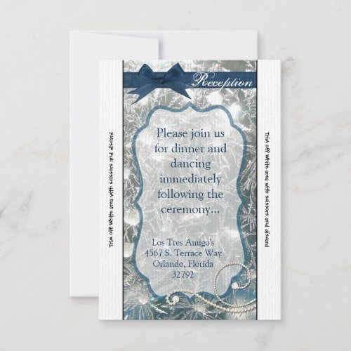 35x7 Reception Card Cracked Ice Winter Snow Iced