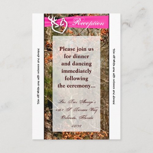 35x7 Reception Card Deer Couple Doe Buck Camo