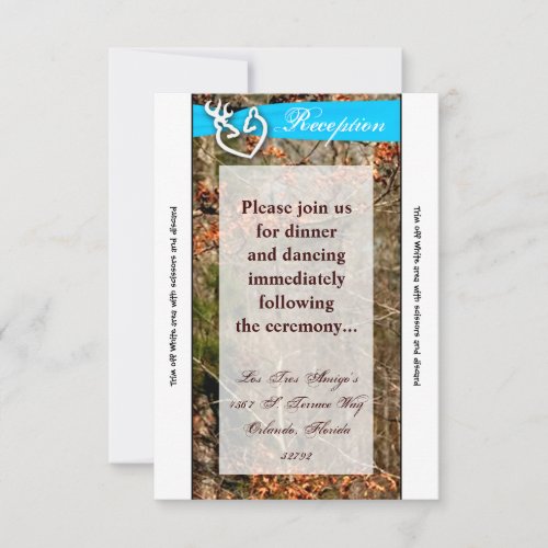 35x7 Reception Card Deer Couple Doe Buck Camo