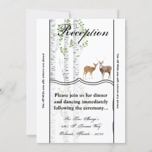 3.5x7 Reception Card Deer Doe Buck Forest Woodland