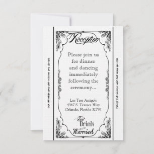 3.5x7 Reception Card Eat Drink Be Married White