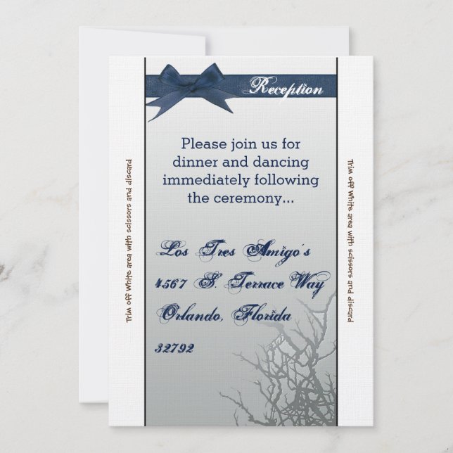 3.5x7 Reception Card Frosted Glass Cracked Mirror (Front)