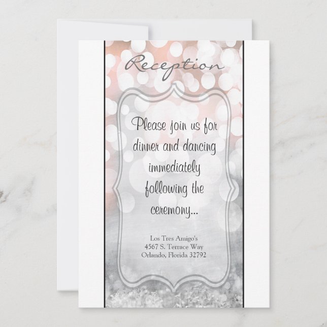 3.5x7 Reception Card Glitz Pink Sparkles (Front)