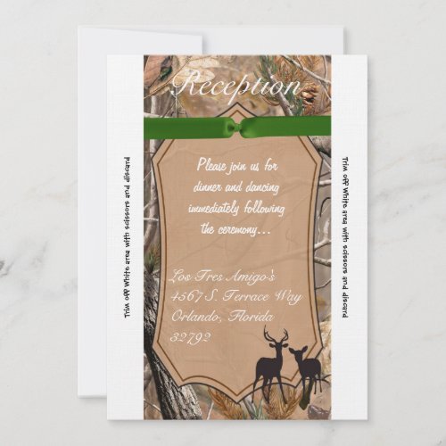 35x7 Reception Card Hunters Camo Camoflauge Deer