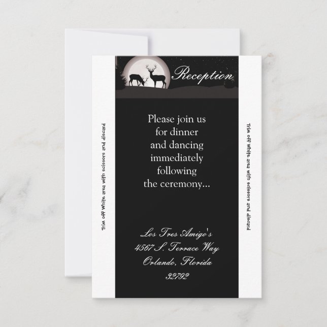 3.5x7 Reception Card Hunters Moon Deer Buck Doe (Front)