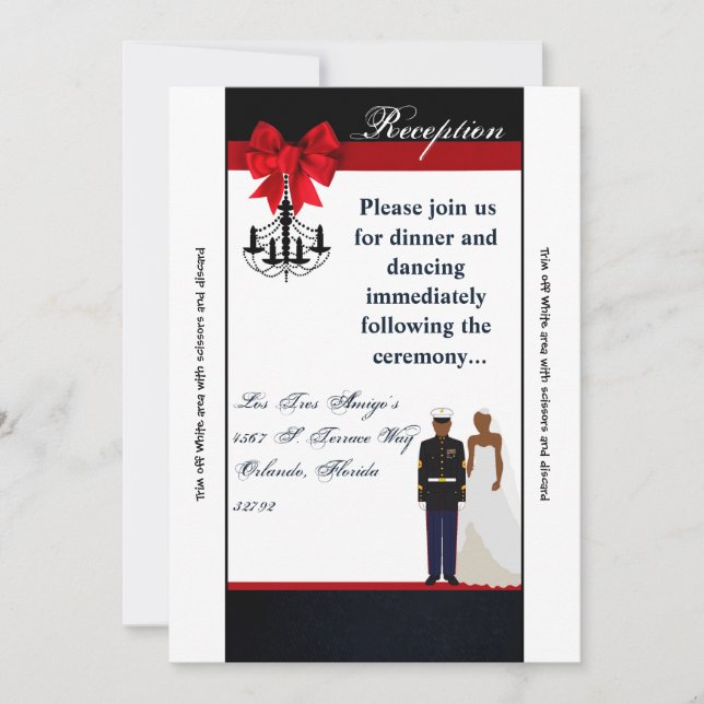 3.5x7 Reception Card Marine African Uniform Groom (Front)