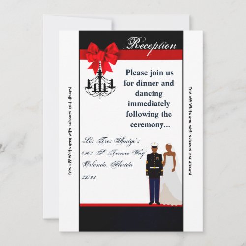 35x7 Reception Card Marine African Uniform Groom