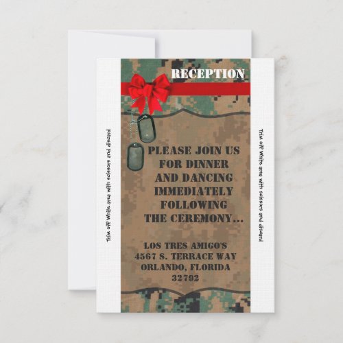 35x7 Reception Card Marine DIGITAL PRINT Un