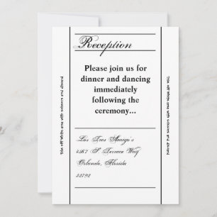 3.5x7 Reception Card Modern Typography Newsprint