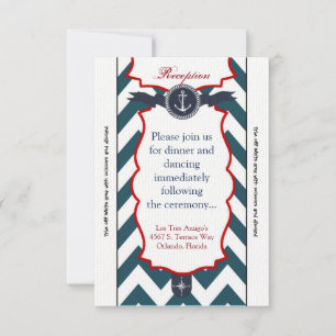 3.5x7 Reception Card Nautical Anchor Compass Ocean