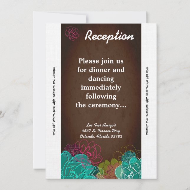 3.5x7 Reception Card Neon Spring Floral (Front)