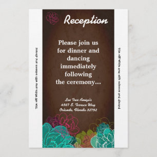 3.5x7 Reception Card Neon Spring Floral